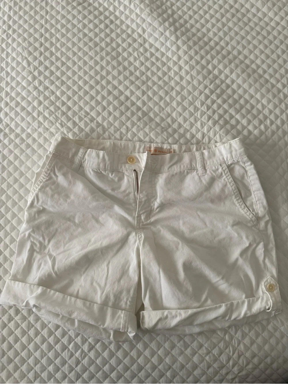 Tory Burch Classic White Women's Cotton Shorts,size 28,used like new
